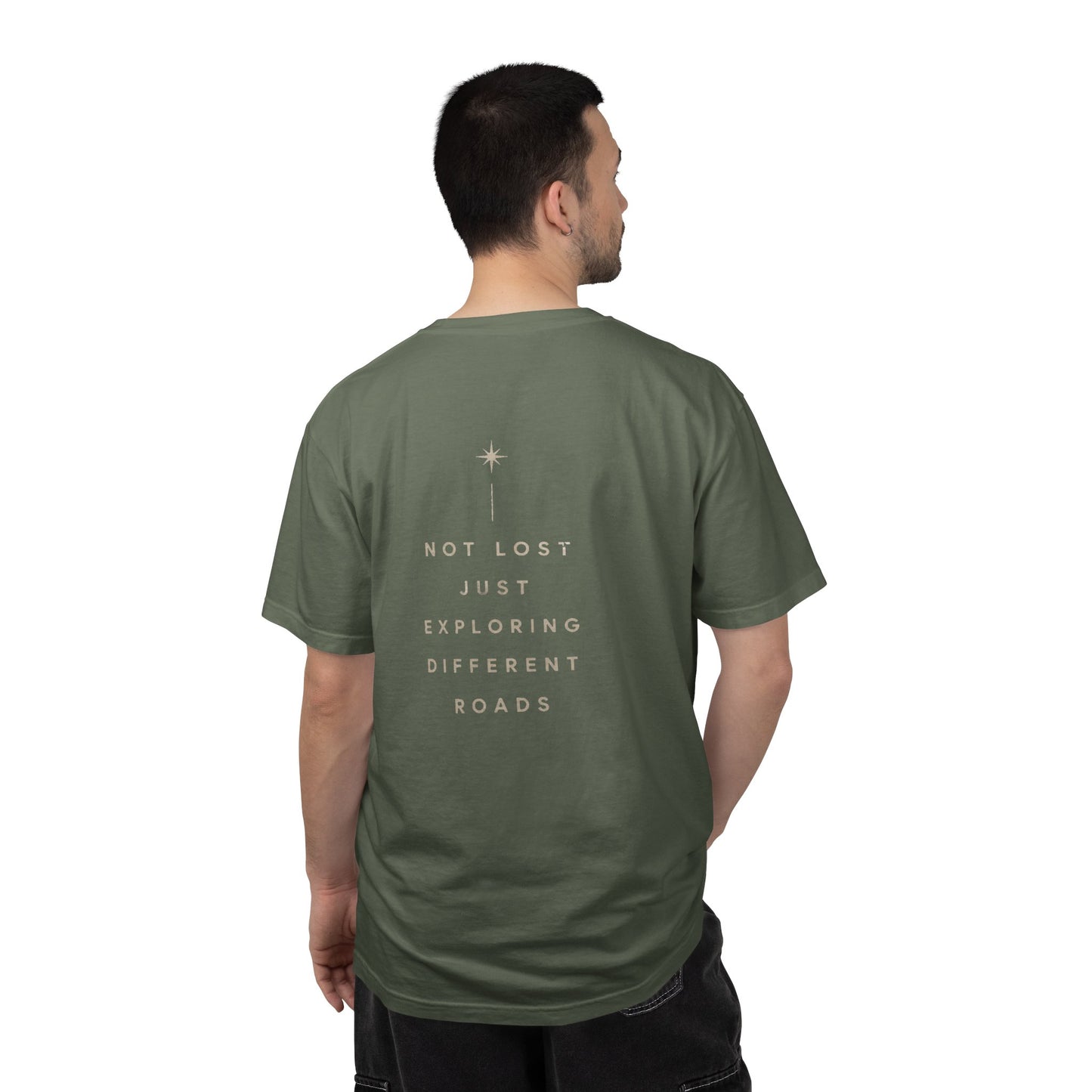 Explorer Reflection T-Shirt — "Not Lost Just Exploring Different Roads"