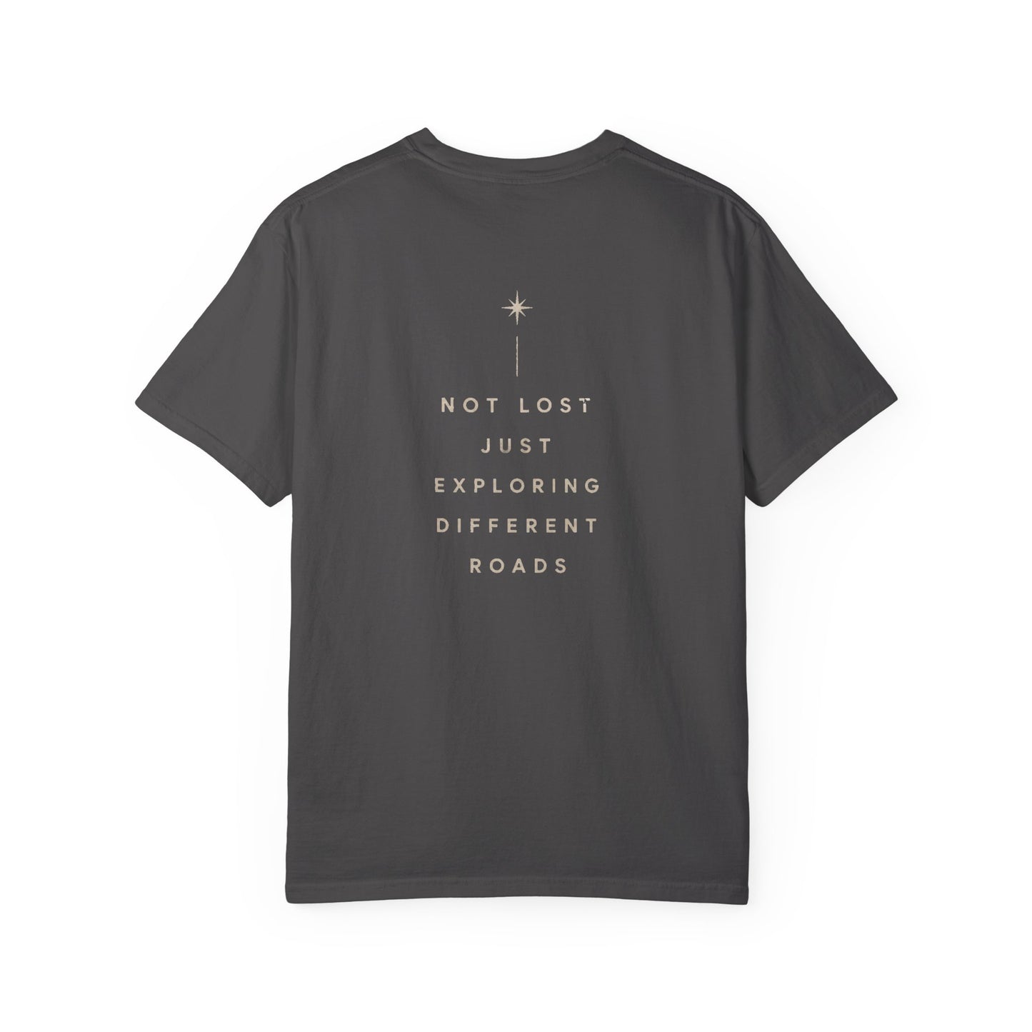 Explorer Reflection T-Shirt — "Not Lost Just Exploring Different Roads"