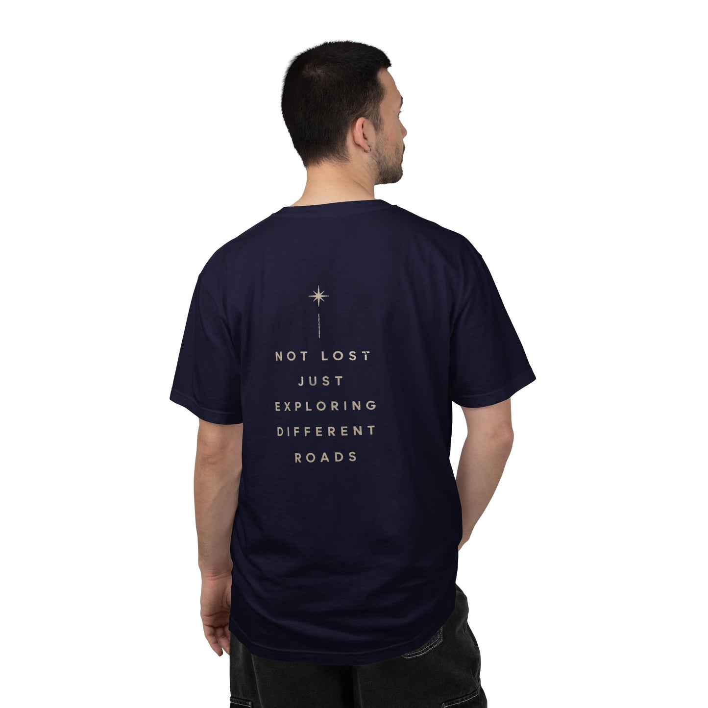 Explorer Reflection T-Shirt — "Not Lost Just Exploring Different Roads"