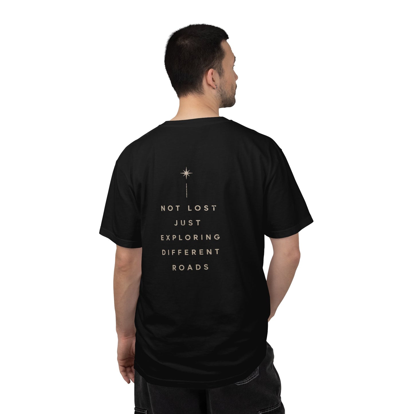 Explorer Reflection T-Shirt — "Not Lost Just Exploring Different Roads"